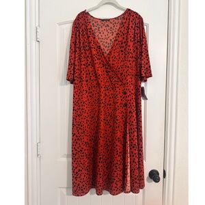 NWT West Kei Red Sheath Wrap dress  sz2X